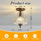 Glass Ceiling Light Fixture Vintage Small Semi Flush Mount Chandelier Oil Rub   