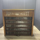 Vintage Royal Society Oak Embroidery Floss Thread Spool Cabinet 5 Drawer