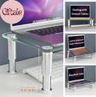 2 Pack Computer Monitor Riser With Height Adjustable Multi Media Desktop Stand F