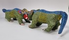 Jaguars Alebrije Oaxacan Wood Carving Signed Mexican Folk Art Unique