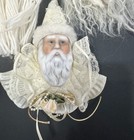 Victorian Santa Christmas Ornament Old World Claus Lot 3 Vintage 8    Roses Lace