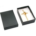 100 Black Stripe Cotton Filled Jewelry Gift Box 3 1 4 