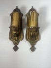Vintage Cast Iron Gothic 1920   s  Wall Sconces Need Rewiring   Tlc