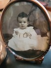 Antique Childs Shoes High Top Button Up Victorian Bronzed Pair 1900s Baby Photo