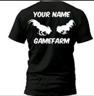 Custom Farm Name Printed Gamefowl  Chicken Tshirt