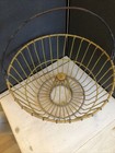 Antique vintage Rustic Wire Farm Country Egg Basket Worn Yellow Coated 14    X 9   