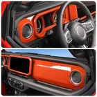Jecar Orange Dash Panel Trim Kit For 2024  Jeep Wrangler Jl Gladiator Jt 4pcs