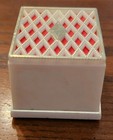 Vintage White Mid Century Plastic Red Velvet Ring Presentation Box
