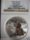2013 Fiji Dogs   Cats Series Weimaraner Ngc Pr70  1oz Silver W  Swarovski Coin