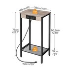 Tall Side Table With Charging Station  28 7  H Industrial Telephone End Table   