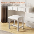 White Vanity Stool Small Chair Cute Makeup Bench Leather Cushioned Bedroom