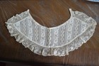 Antique Edwardian 1900s   French Tambour  Valenciennes Mixed Lace Collar Half