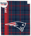 Officially Licensed Nfl 60  X 70  Vertical Plaid Sherpa Flannel Fleece Throw Bla