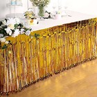 29  X 9 Feet Gold Metallic Foil Fringe Table Skirt Home Wedding Decoration