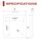 6x6  Weldable Square Steel Metal Base Plate  6mm Thick  1 4th - Heavy Duty 4 Pk