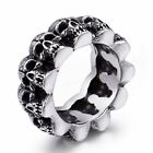 Mendel Mens Stainless Steel Gothic Skull Engagement Wedding Band Ring Size 7-15