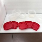 Rubbermaid Usa Easy Find Containers 1 25 Cup   2 Cup Lot Of 8 With 5 Red Lids