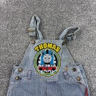 Vintage Thomas The Train Overalls 3t Denim Blue White Railroad Stripe Shortalls