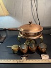 Coppercrafters Guild Copper Chafing Dish W Burner   3 Cups Vintage