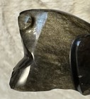 Vintage Hand Carved Gold Sheen Obsidian Stone Rock Frog  Art Decor Figurine