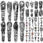 Full Arm Sleeve Temporary Tattoos 46 Sheets Realistic Designs For Men   Women