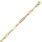 14k Solid Yellow Gold Paper Clip Link Chain Bracelet Italian Gold 7  3 Mm