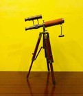 9   Nautical Double Barrel Telescope  Spyglass Designer Wooden Tripod Stand Gift