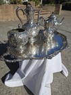 High Victorian Martin   Hall Co 5 Piece Silver Plated Tea Set 1866-1895