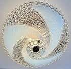 Antique vintage 1930s-1940s Art Deco Nouveau Blue Bubble Glass Light Fixture