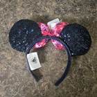 Nwt Disney Minnie Mouse 2019 Blue Sequin Pink Bow Rides Ears