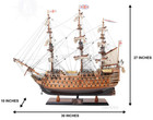Hms Victory Nelson s Flagship Tall Ship Wooden Model Sailboat 30  Fully Built