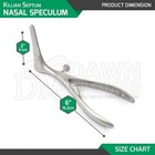Killian Septum Nasal Speculum Small 6    Blade 2    Diagnostic Ent Inst German Grade