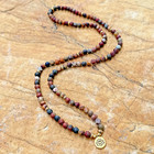108 Red Creek Jasper Mala Bead Meditation Bracelet   Buddhist Prayer Necklace