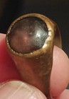 Medieval Bronze Ring  Purple Bezel Stone  Wearable  Size 17mm  6 5 Us  Authentic