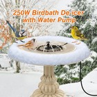 Heated Birdbath Deicer With Circulation Pump   Thermostat - 3 3ft Outdoor Cord