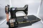 Vtg Singer Featherweight 221 Sewing Machine Black   Case   Accessories Works