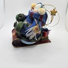 Vintage Snowman Sled Christmas Ornament Figurine Winter Holiday Decor Metal Sled