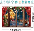 7x5ft Christmas Window Backdrop Holiday Wall Background For Photography