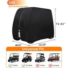 4 Passenger Golf Cart Cover For Ezgo Club Car Yamaha Waterproof Black Enclosure