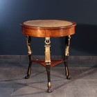 Antique Side Table Empire Cherry Alabaster Italy Xix Century