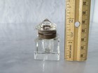 Nice Original Antique 1800   s Cut Glass   Brass Hinged Inkwell