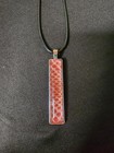 Brand New Handmade Snake Shed Skin Jewelry Red Necklaces Rectangle Black Cord