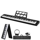 Glarry 88-key Full Size Semi-weighted Digital Piano Foldable Keyboard   Bag