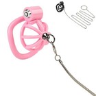 New Breathable Cage Male Chastity Device Button Click Lock Belt W  5 Rings rope