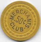 Merchants Club  50 Illegal Casino Chip Flower Mold Newport Kentucky 1937