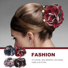 4pcs Ribbon Hair Claws Large Claw Clamps Rose Flower Bow Jaw Hair Clip Barrette