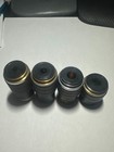 Lot Of 4 Swift Microscope Objectives Din 4   Din 10   Din 40   Hi Din100