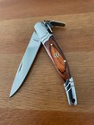 3 14 Stainless Steel Blade Spanish Navaja Pocket Knife Red With Ratchet Sound