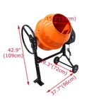 Cement Mixer Electric Concrete Mortar Steel Drum For Sandrock Fodder Stucco 140l