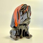 Basset Hound Dog Piggy Bank Canuck Pottery Canada Red Dripping Glazed